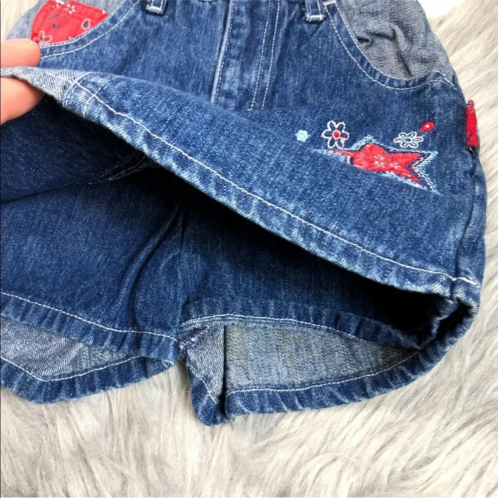 Vintage Oshkosh Toddler Denim Skort Bandana 4T